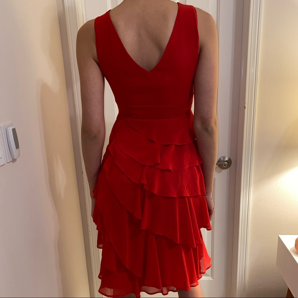 Sexy Red Ruched Dress - Picture 5 of 8